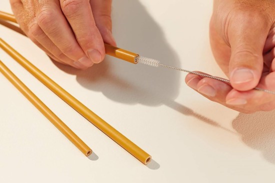 Sæt med 10 bambussugerør, 19 cm - Natural Elements