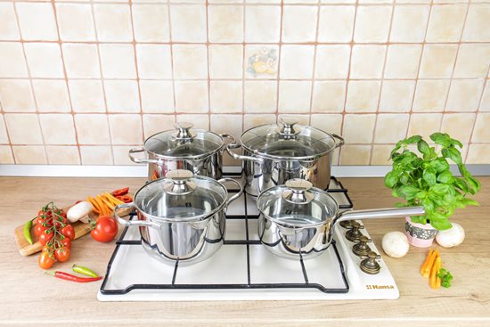 Stainless steel cookware set, 8 pieces - Zokura