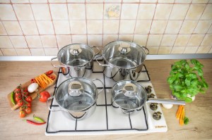 Set pentole in acciaio inox, 8 pezzi - Zokura