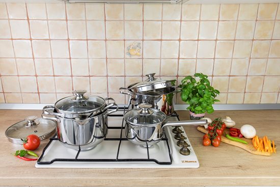 Sett ta 'cookware tal-istainless steel, 8 biċċiet - Zokura