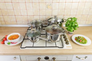 Set pentole in acciaio inox, 8 pezzi - Zokura