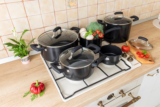 9-piece cookware set, aluminium, "Primary" range - Zokura