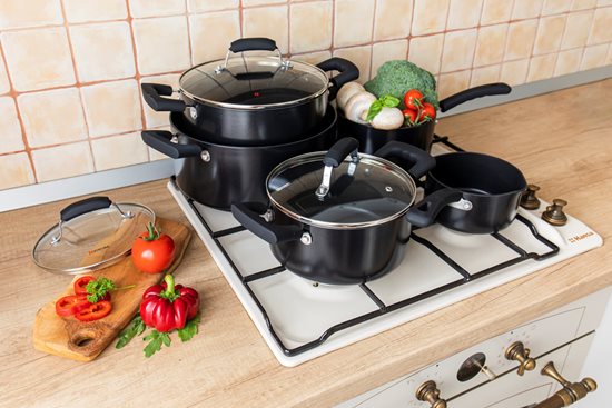 9-piece cookware set, aluminium, "Primary" range - Zokura