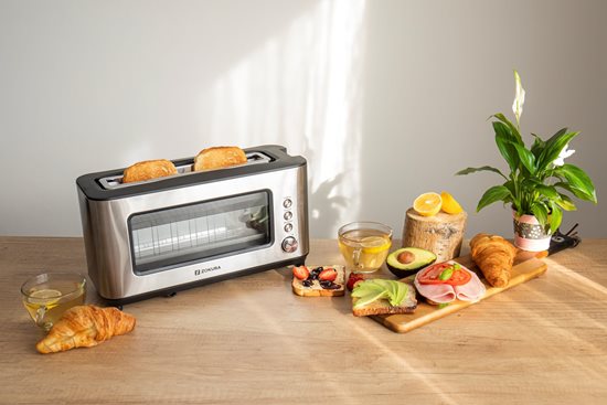 2-slot toaster, with glass window, 1200 W - Zokura