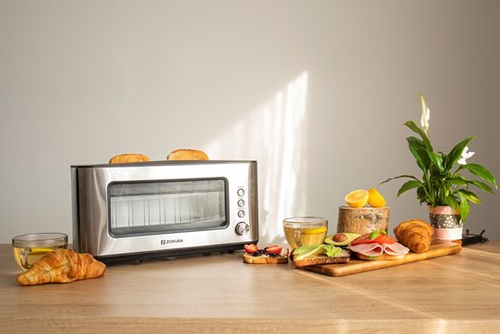 2-slot toaster, with glass window, 1200 W - Zokura