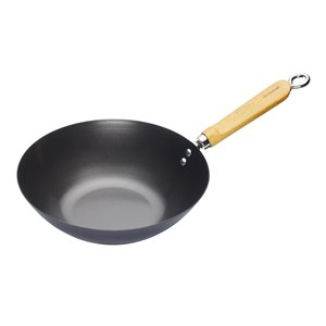 Poêle wok, 25 cm, acier au carbone – fabriquée par Kitchen Craft