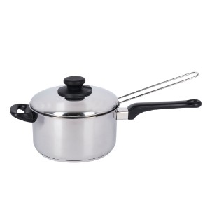 Saucepan-fryer with lid and basket for frying, 20 cm, stainless steel - by Kitchen Craft