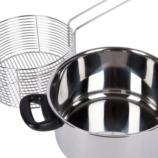 Rondel z pokrywką i koszykiem do smażenia, 20 cm/3 l, stal nierdzewna - firmy Kitchen Craft
