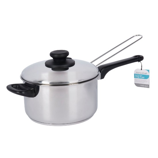 Rondel z pokrywką i koszykiem do smażenia, 20 cm/3 l, stal nierdzewna - firmy Kitchen Craft