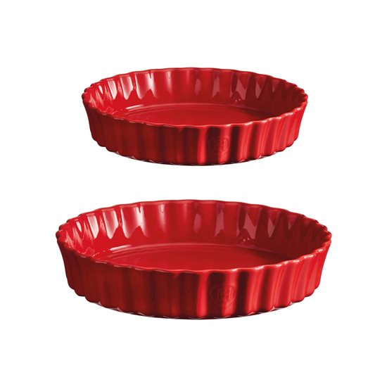 Set of 2 baking dishes for tarts, Burgundy - Emile Henry 