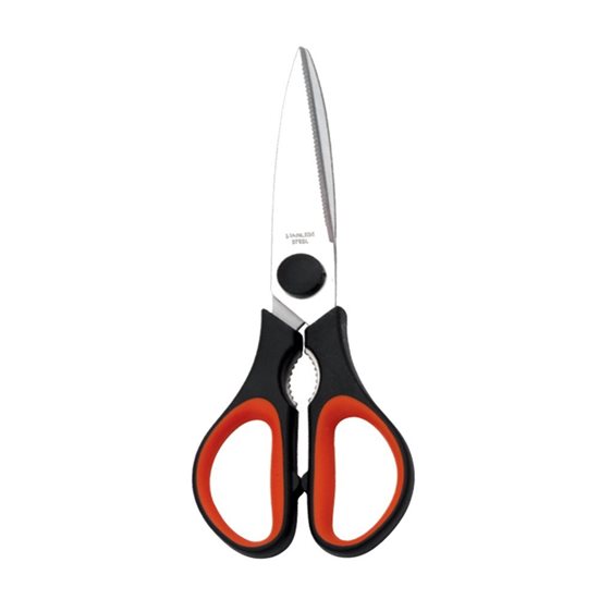 Tesoura de cozinha, 21,5 cm, aço inoxidável, Preto/Vermelho - Grunwerg