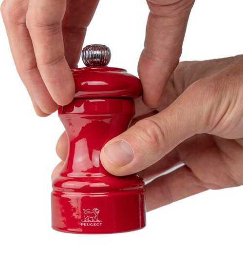 Salt grinder, 10 cm "Bistro", Passion Red - Peugeot