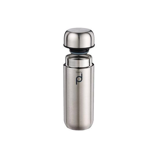 Thermally insulated bottle, stainless steel, 200 ml, "DrinkPod", Matte Silver - Grunwerg 