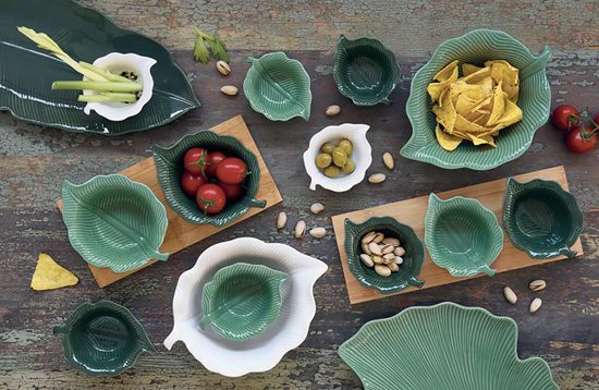 Porcelain bowl, 21x16 cm, "Leaves Light Green" - Nuova R2S brand
