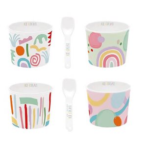 "Good Vibes" ice cream serving bowl, porcelain, 8.5 cm - Nuova R2S