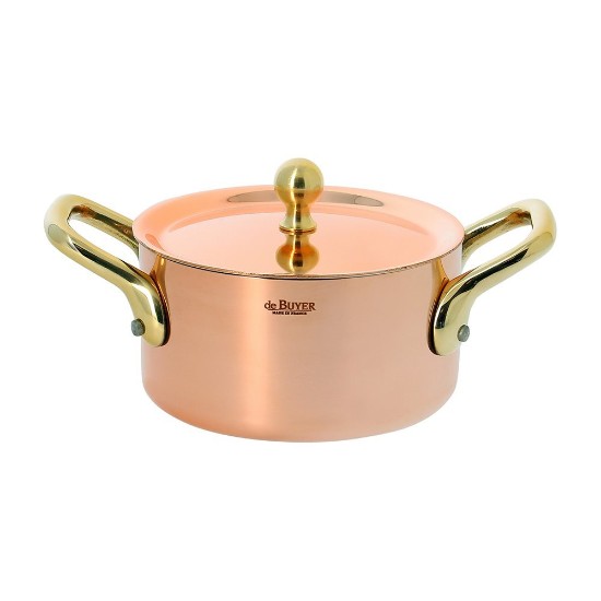 Topf mit Deckel, 10 cm, Kupfer / Edelstahl - de Buyer