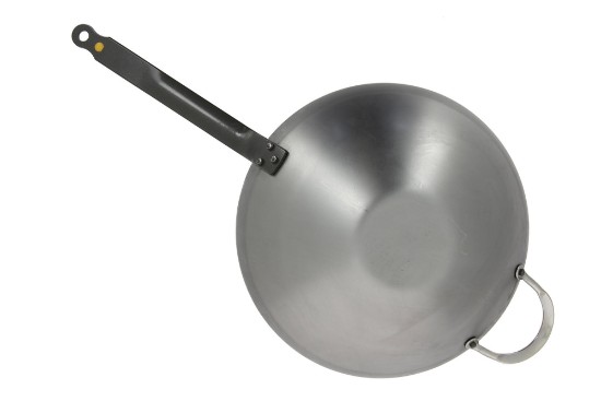 Panvica na wok "Mineral B", oceľ, 32 cm - značka "de Buyer".