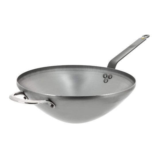 Ταψί wok "Mineral B", ατσάλι, 32 cm - μάρκας "de Buyer".