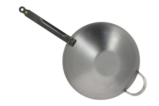 "Mineral B" wokpanna, stål, 40 cm - märke "de Buyer".