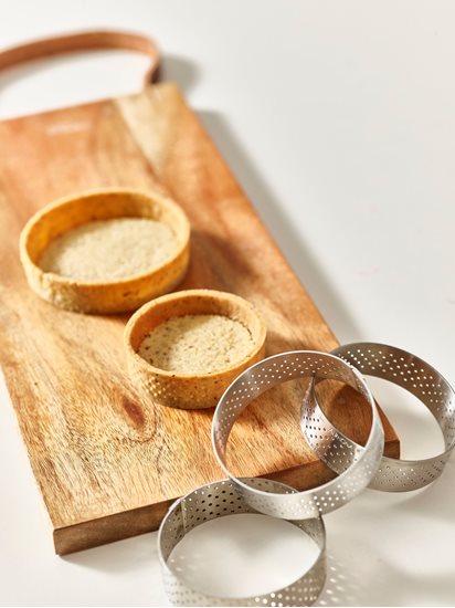 Moule à pâtisserie mini-tartelette perforé, inox, 7,5 cm - de Buyer