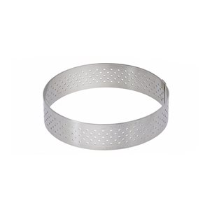 Perforated tart mould, stainless steel, 12.5 cm - de Buyer