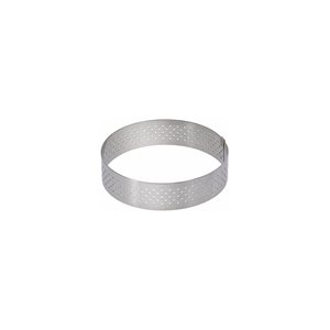 Perforated tart mould, stainless steel, 15.5 cm - de Buyer