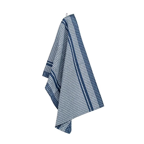 6-delt køkkenhåndklædesæt, 50 x 70 cm, "Waffle", Dark Blue - Tiseco