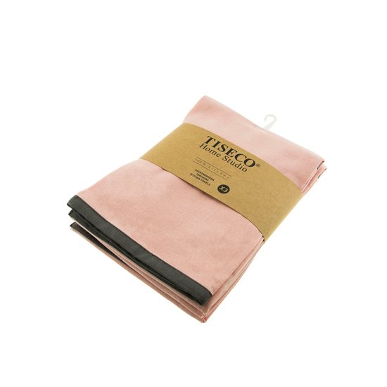Sett med 3 kjøkkenhåndklær, bomull, 50x70 cm, Soft Pink - Tiseco