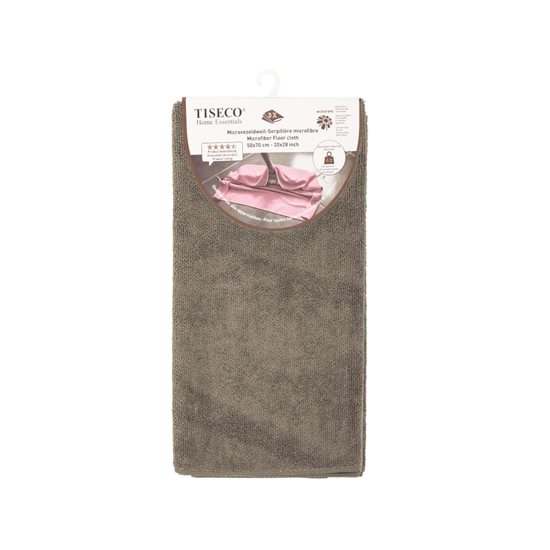 Lot de 3 débarbouillettes de sol, microfibre, 50x70 cm, Taupe - Tiseco