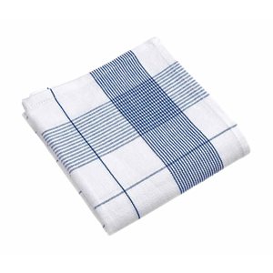 Set van 6 washandjes voor glas, 65 x 70 cm, blauw - Tiseco