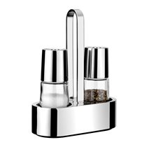 Set of professional quality salt and peppercorn shakers, stainless steel, "Bella" – BRA