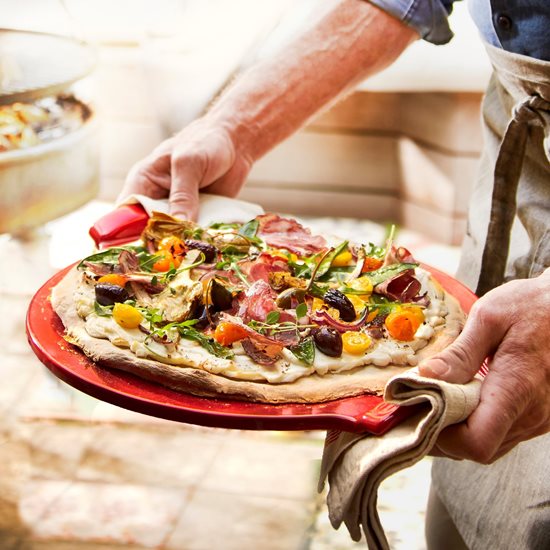 Tráidire pizza, ceirmeach, 36.5 cm, Burgundy - Emile Henry