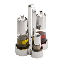 4-piece cruet set, stainless steel, "Bella" - BRA 