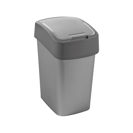 Odpadkový koš, plastový, 25L, "Flip", šedý - Curver