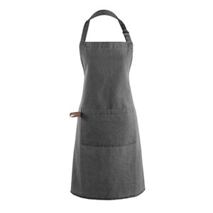Kitchen apron, cotton, 74 x 85 cm, "Myrna", Charcoal - Tiseco