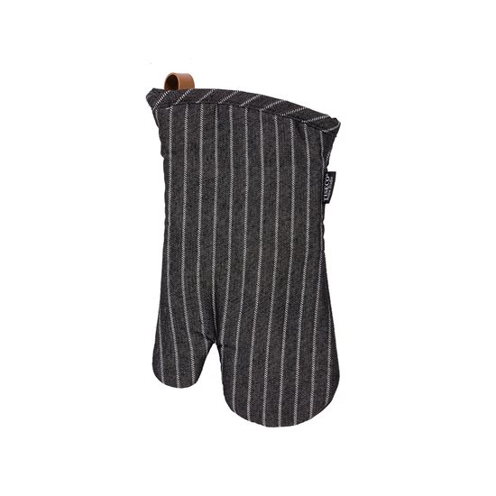 Set of 2 oven gloves (left + right), 17 x 33 cm, "Sherlock", Black - Tiseco