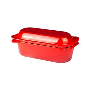 Bread tray with lid, cast iron, 28 × 12 cm, Red – LAVA