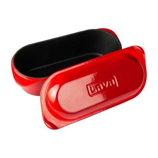 Bread tray with lid, cast iron, 28 × 12 cm, Red – LAVA
