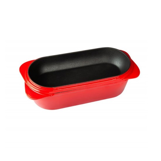Bread tray with lid, cast iron, 28 × 12 cm, Red – LAVA