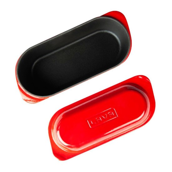 Bread tray with lid, cast iron, 28 × 12 cm, Red – LAVA