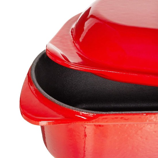 Bread tray with lid, cast iron, 28 × 12 cm, Red – LAVA