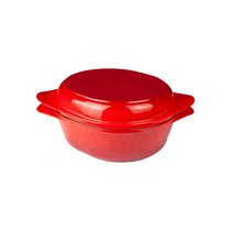 Bread tray with lid, cast iron, 27 × 24 cm, Red – LAVA