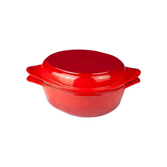 Bread tray with lid, cast iron, 27 × 24 cm, Red – LAVA