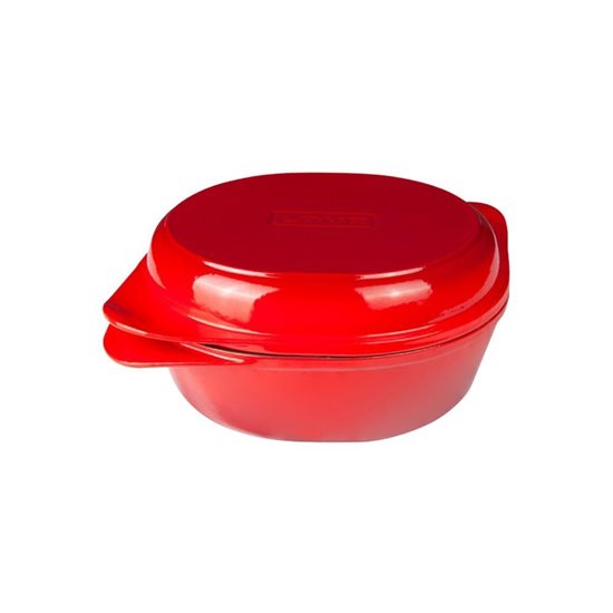 Bread tray with lid, cast iron, 27 × 24 cm, Red – LAVA