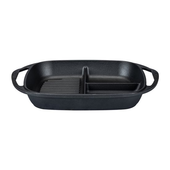 Compartmentalized rectangular tray, cast iron, 30 × 26 cm - LAVA