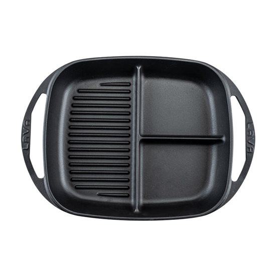 Compartmentalized rectangular tray, cast iron, 30 × 26 cm - LAVA