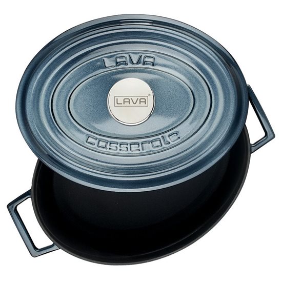 Oval kastrull, gjutjärn, 29 cm, "Premium", grå - LAVA