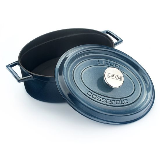 Oval kasserolle, støpejern, 29 cm, "Premium", grå - LAVA