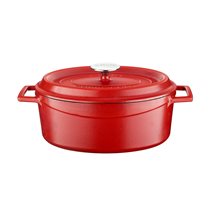 Oval saucepan, cast iron, 29 cm, "Spring" range, red - LAVA brand