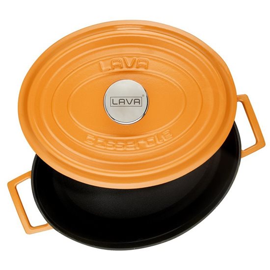 Oval saucepan, cast iron, 29 cm, "Spring" range, orange color - LAVA brand